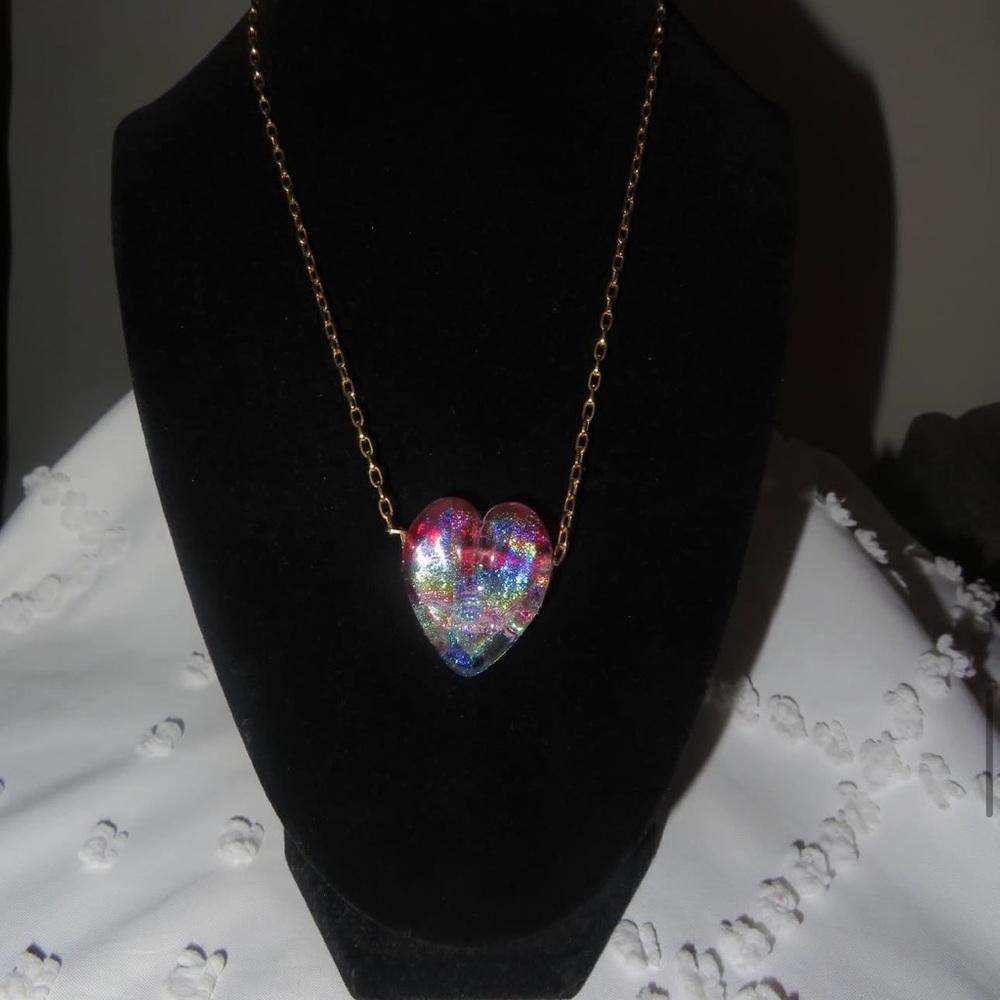 Elegant Multicolor Heart Necklace